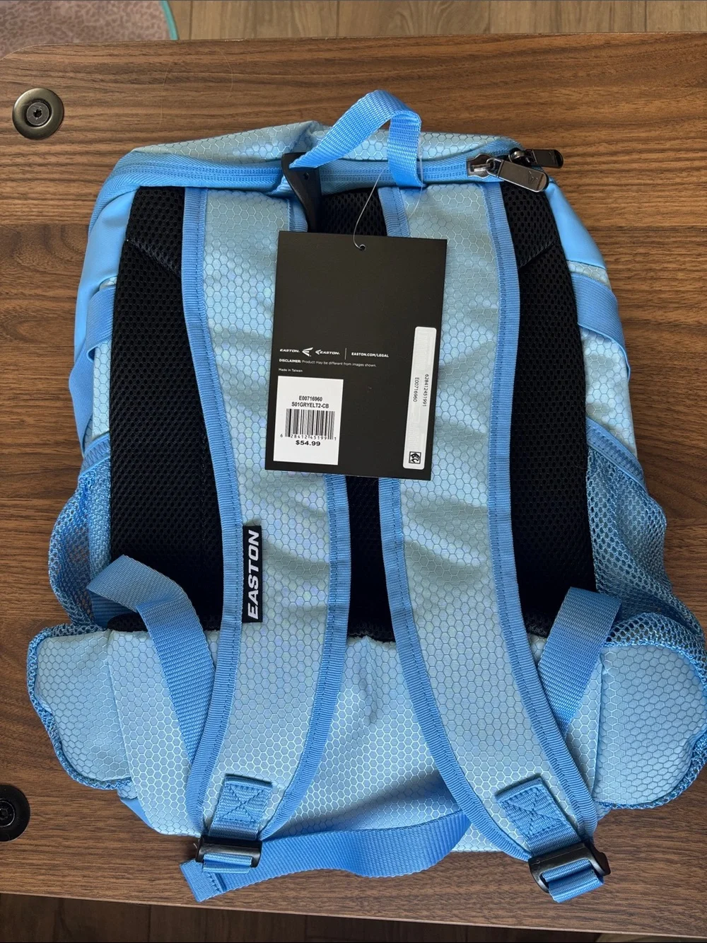Easton Game Ready Elite II Baseball Softball Backpack Bag Grey Blue NWT